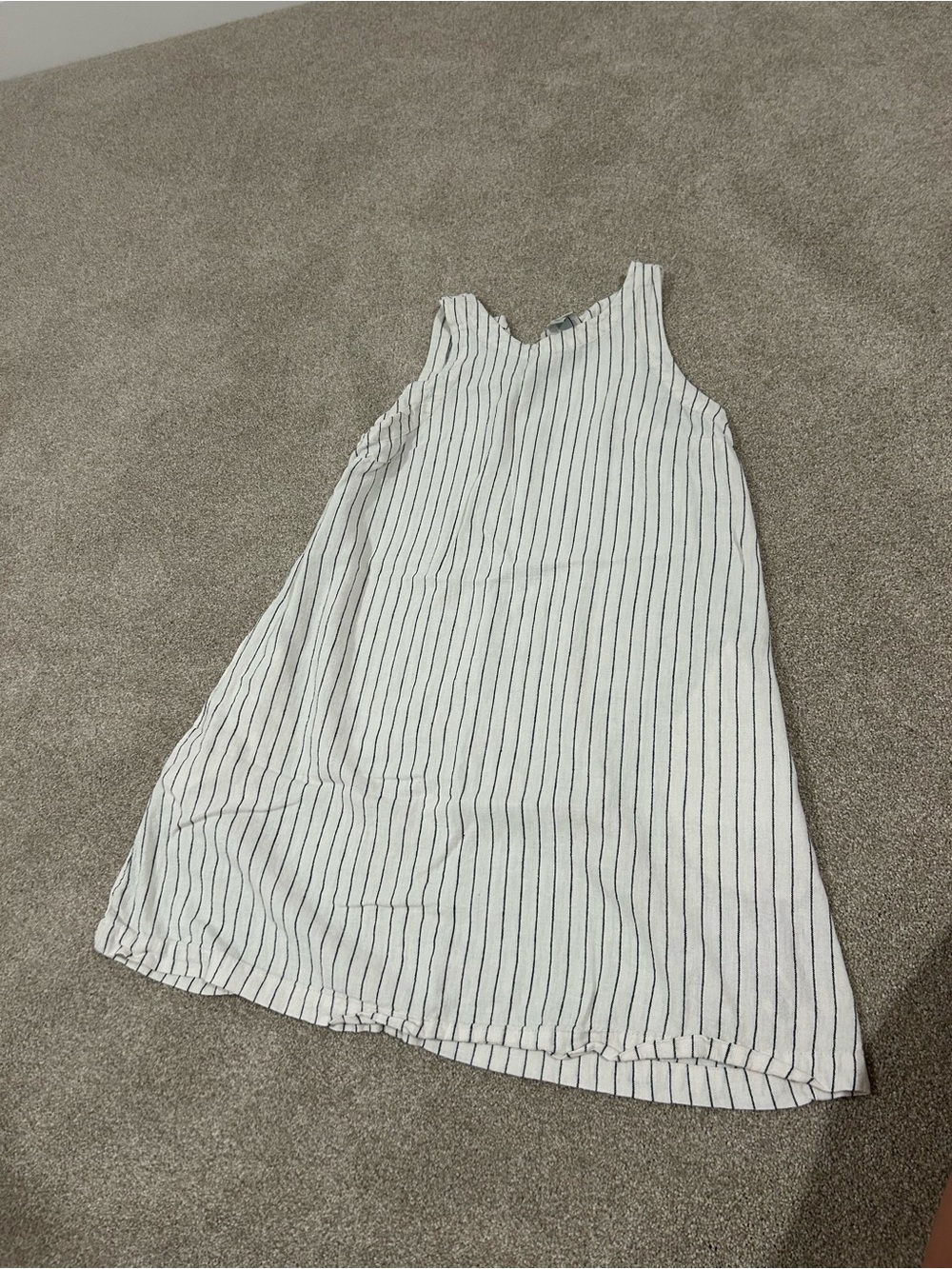 a new day White and Black Vertical Stripe Sleeveless Dress